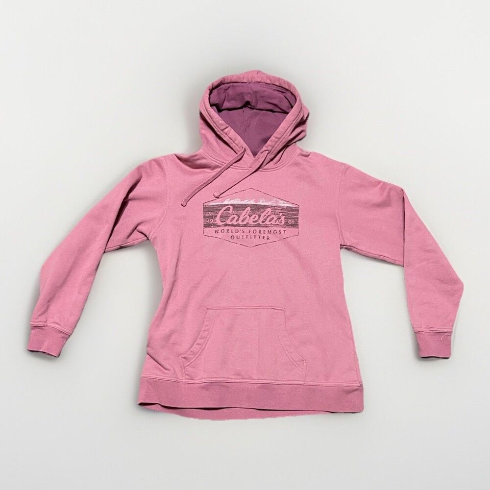 Cabela’s Women’s Size Medium Dusty Rose Sweatshirt Hoodie With Logo Hood